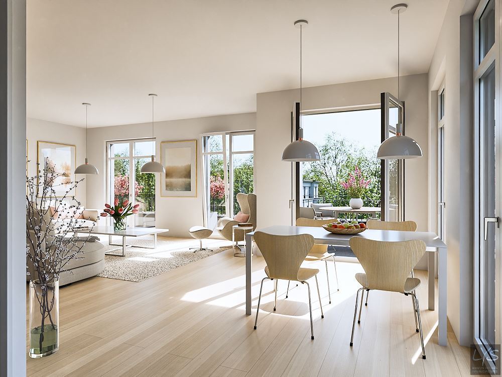 Wohnraumbeispiel helle Räume durch tiefe Fenster